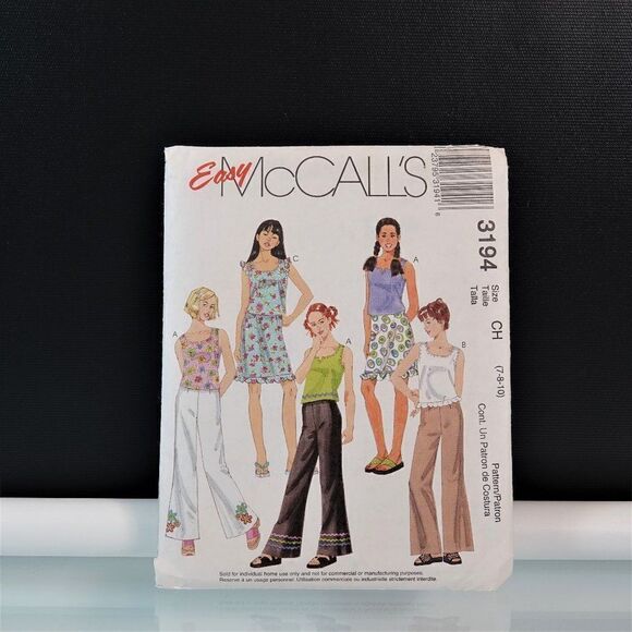 McCalls 3194 Sewing Pattern Girls Tops Pants Skirt - Picture 1 of 4